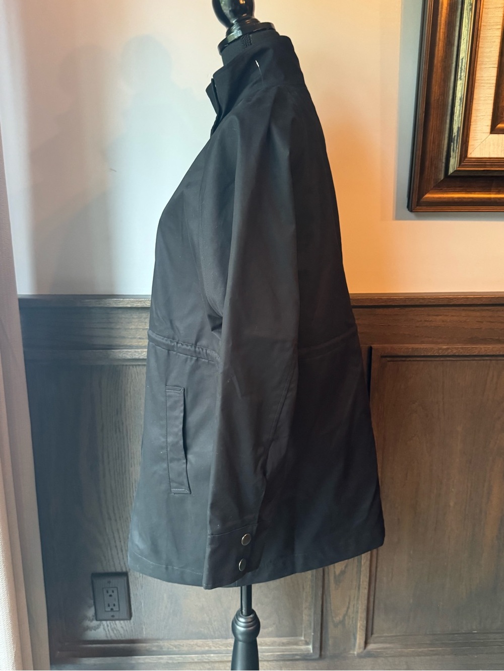 A new day Women's Black Drawstring Waist Parka Jacket medium NWT - Picture 5 of 11